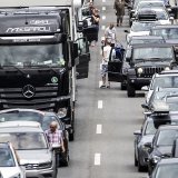 Les automobilistes en route vers le sud ont dû s'armer de patience ce week-end devant le tunnel du Gothard (Photo d'archives).